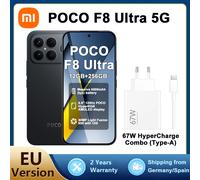 TEMU XIAOMI POCO F8 Ultra 5G Smartphone 12+256GB, Snapdragon 8 Elite , Pantalla AMOLED de 6.85" 120Hz, Carga de 100W y Inalámbrica de 50W, Negro, Cargador de 67W