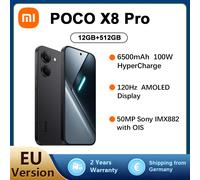 TEMU XIAOMI Poco X8 Pro Smartphone 12GB + 512GB, Procesador 8500-Ultra, Batería de 6500mAh, Pantalla AMOLED Ultra , Cámara Principal Sony IMX882 de 50MP con OIS, Negro