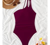 TEMU Xiaowu Traje de Baño de Una Hombra, Tirantes , Corte, Espalda , Control de Abdomen, Traje de Baño para Piscina, Ropa de Baño y Vestimenta para Mujeres