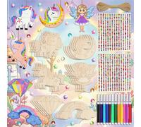 TEMU y : de Manualidades de Mindfulness para Niños. 24 Piezas de Madera con 12 Marcadores, 2 Pegatinas y 1 Cuerda para Pintar y Adornar, Fomentando la , la y un de por su Obra