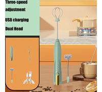 TEMU y Espumador de Leche Eléctrico Recargable por USB Versátil - 3 Velocidades, Batidores de Acero Inoxidable Dobles para Crema, Repostería, Café, Chocolate Caliente y Más