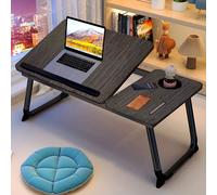 TEMU YaTaBro 1pc Mesa de estudio plegable de velocidades ajustable + portavasos + tira antideslizante/mesa de estudio para /mesa para portátil/mesa perezosa/mesa de cama/mesa de /mesa multifuncional