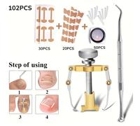 TEMU YUNGU 102/105/108pcs Juego de Herramientas Profesionales para Incrustaciones de Uñas Reparación Manual Alicate de Pico de Águila Tijeras para Quitar Cutículas Removedor de Uñas