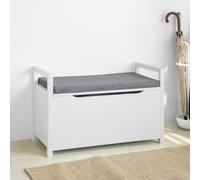 TEMU Zapatero con Asiento para Guardar y Ordenar - Baúl de Almacenaje - Diseño Moderno y , para Entrada, Salón o Dormitorio, Soporta 120 kg, 86x38x54 cm, FSR76-W SoBuy
