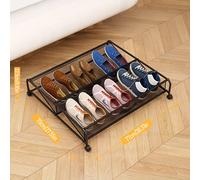 TEMU Zapatero fácil, estante de almacenamiento debajo de la cama, organizadora multifuncional de hierro para dormitorio, estante de almacenamiento de malla con ruedas, armario para zapatos