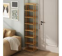 TEMU Zapatero modular de bambú de 3 a 8 niveles, con un diseño vertical que ahorra fácil de - para pasillos, entradas y residencias, ideal para organizar y guardar calzado.