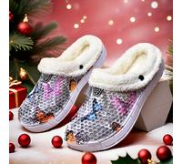 TEMU Zapatillas con Forro Polar y Diseño de Mariposas - Cómodas y Cálidas para Invierno | Zuecos Suaves de EVA con Forro de Felpa, Unisex