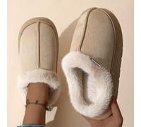 TEMU Zapatillas de casa cortas de felpa cálidas, cómodas y elegantes para otoño e invierno, zapatos para mujer