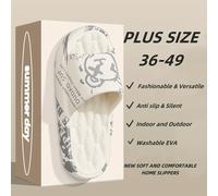 TEMU Zapatillas de Casa para Hombre Talla Grande 36-49, Zapatillas Unisex para Exterior con Estampado de , Zapatillas Casuales Antideslizantes para Ducha y Playa