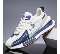 TEMU Zapatillas de deporte de moda para hombre, blancas y azules , con de goma gruesa, cierre de cordones, forro de tela para usar en todas , calzado casual | Zapatillas modernas | Calzado duradero