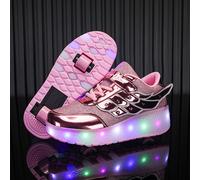 TEMU Zapatillas de patinaje con ruedas LED de moda y estilo para chicas, ligeras y antideslizantes para uso en interiores y exteriores todo el año