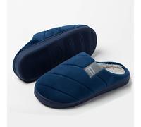 TEMU Zapatillas de piel sintética para hombre, cómodas, de color liso, antideslizantes, suaves y cálidas, para interiores, hogar y dormitorio.