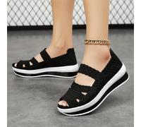 TEMU Zapatillas De Plataforma Con Banda De Tobillo Hechas A Mano Para Mujer, De Color Sólido, Con Suela Blanda, Ideales Para Caminar, Transpirables Y Perfectas Para Un Look Casual Con Cuña.