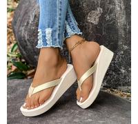 TEMU Zapatillas de Plataforma para Mujer - Gruesa Acolchada, Tacón Inclinado, Diseño de Dedo Ideal para Uso Exterior en Verano, Elegantes y Cómodas para Uso Diario ( a ), Zapatos para Mujer