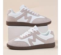 TEMU Zapatillas de Skate Casuales para Hombre - con Cordones en Beige y , Parte de PU con TPR, Forro Transpirable, Comodidad Todo- para Uso Diario y Actividades de Ocio