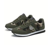 TEMU Zapatillas deportivas casuales unisex de camuflaje, tamaño grande y corte | Zapatos de running clásicos y modernos para exteriores, ligeras y duraderas para todas , parte superior transpirable