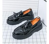 TEMU Zapatos Clásicos de Hombre, Zapatos de Salón Negro con de , de Goma para Oficina y Uso Casual
