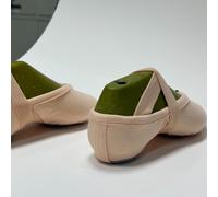 TEMU Zapatos de ballet suaves hechos de tela elástica con empalmada y malla elástica en direcciones, diseñados para exámenes , zapatos de mujer