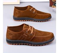 TEMU Zapatos de hombre con - Parte de tela marrón con de goma, zapatos casuales cómodos para casual, calzado casual | Diseño de zapatillas sin cordones | Calzado