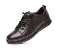 TEMU Zapatos de negocios informales de cuero auténtico para hombre, con diseño de , de tendón de , para trabajo, banquetes, ocio y .