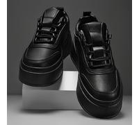 TEMU Zapatos de skate para hombre de color liso, zapatillas casuales y cómodas con cordones para caminar al aire libre | Zapatos casuales y cómodos para hombre