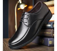 TEMU Zapatos de vestir negros para hombre de - Oxfords con cordones, punta redonda, de goma, estilo casual de negocios para todas