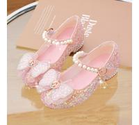 TEMU Zapatos Mary Jane con Cristales Brillantes para Niñas, Adorno de Estrella y - Zapatillas Con Tacón (Taco ) Antideslizante Ideal Para Fiestas Baile, Zapatos de Princesa, Zapatos para Niñas
