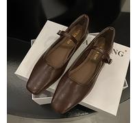 TEMU Zapatos Mary Jane de Tacón Estilo Francés para Mujer - Punta Redonda Elegante, Adecuados para Todas , Semi-Formales y Fiestas - Versión Coreana de Tacón para Altura (Mary Jane Francés)