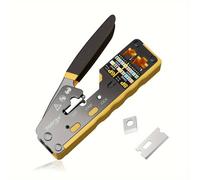 TEMU ZOERAX Herramienta de Crimpado Todo en Uno RJ45 Compatible con Cat6//Cat5e Ethernet - Crimpadora de Paso Pesado con Funciones de y Crimpado, de Una , Reemplazo para Conectores Modulares 8P8C