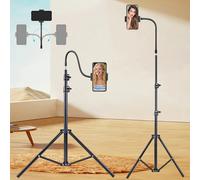 TEMU ZOMEI Ajustable para Teléfono de 195cm con Cuello de de 35cm | Tipo de Gimbal en , Adecuado para Grabación, para Transmisiones , Cocina, Fitness | Elegante y , Negro