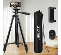 TEMU ZOMEI y Portátil de 50 Pulgadas, Móvil sin varillas, en Aleación de Aluminio, con Patas Ajustables, Soporte para Teléfono y Bolsa de Almacenamiento, Ideal para Viajes y Fotografía