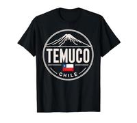 Temuco Chile Volcán Atardecer Ciudad Viajes Camiseta gráfica económica, Hombre, Negro, XL