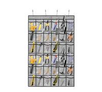 TEMUORG Bolsa de almacenamiento de herramientas para colgar sobre la puerta, organizador de tornillos montado en la pared, organizador de accesorios de garaje con bolsillos transparentes (36 bolsillos
