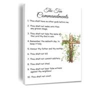 Ten Commandments of God Christian Art, Unframed Canvas Poster, Bible Law Print for Home Altar, Worship Room, Gift for Pastor(Unframed,16x24inch(40x60cm))