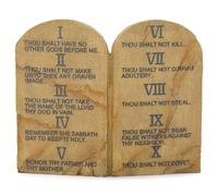 Ten Commandments Resin Stone 11 x 9 Wall or Tabletop Plaque
