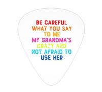 Ten cuidado con lo que me dices Las púas de guitarra locas de mi abuela Púas para guitarra bajo Paquete de 12