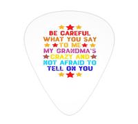 Ten cuidado con lo que me dices Las púas de guitarra locas de mi abuela Púas para guitarra bajo Paquete de 12