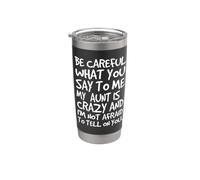 Ten cuidado con lo que me dices mi tía es una familia divertida y loca Vaso térmico de acero inoxidable de doble pared