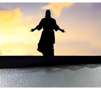 Ten Four Distributions Calcomanía de vinilo con diseño de Jesús de pie en el salpicadero de la religión, de alta calidad, color negro, para coche, parachoques, camión, camioneta, SUV, ventana, pared, barco, vasos, laptop o cualquier superficie lisa, 4.5 x 3.5 pulgadas