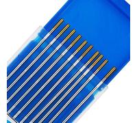 TEN-HIGH tig Electrodos de tungsteno Electrodos de soldadura, Lanthanum 1.5% Oro, Para soldadura DC y AC, 2 mm x 150 mm