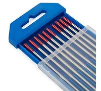 TEN-HIGH tig Electrodos de tungsteno Electrodos de soldadura, Torio 2% Rojo, Para soldadura CC, 1.6 mm x 175 mm
