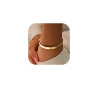 TEN MIRO Pulseras gruesas de oro de 16 quilates para mujer, no se deslustran, pulseras de oro para mujer, pulseras de cadena gruesa en capas, impermeables, brazalete de espiga, regalo de joyería para
