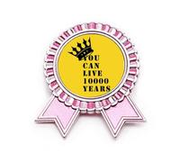 Ten Thousand Years Life Art Deco - Broche de moda para ganador, medalla de premio rosa, Medium, Metal