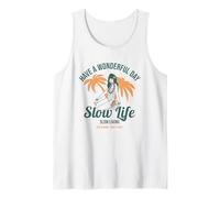 Ten un día Maravilloso (declaración de Relax y gráfico de Chica de Playa) Camiseta sin Mangas