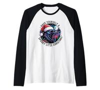 Ten un pequeño Cuervo navideño Espeluznante Camiseta Manga Raglan