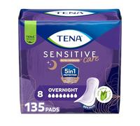 TENA Almohadillas para incontinencia, control de vejiga y posparto para mujeres, absorción nocturna, cobertura adicional, cuidado sensible, 135 unidades