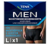 TENA Calzoncillos bóxer para hombre, lavables y reutilizables, color negro, talla L