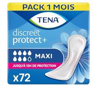 TENA Discreet Maxi x72 - Compresas Muy Absorbentes para Incontinencia y Pérdidas de Orina abundante - Hasta 12 Horas de Sequedad - 6 Paquete con 12 Bolsitas Individuales