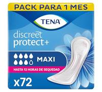 TENA Discreet Maxi x72 - Compresas Muy Absorbentes para Incontinencia y Pérdidas de Orina abundante - Hasta 12 Horas de Sequedad - 6 Paquete con 12 Bolsitas Individuales