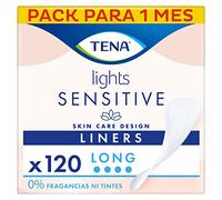 TENA Discreet Sensitive Long 20 - Protegeslip Delgado y Extra Largos - Compresas Finas para Incontinencia y Pérdidas de Orina Inesperadas - 120 Protectores Anatómicos Transpirables